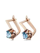 Earrings Vintage style Aquamarine Original Vintage 14K Rose Gold vec005r